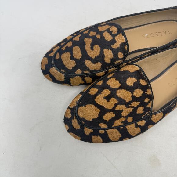 Talbots Leopard Print Leather Slip-On Loafers Brown Black Round Toe Size 7M - Picture 2 of 12